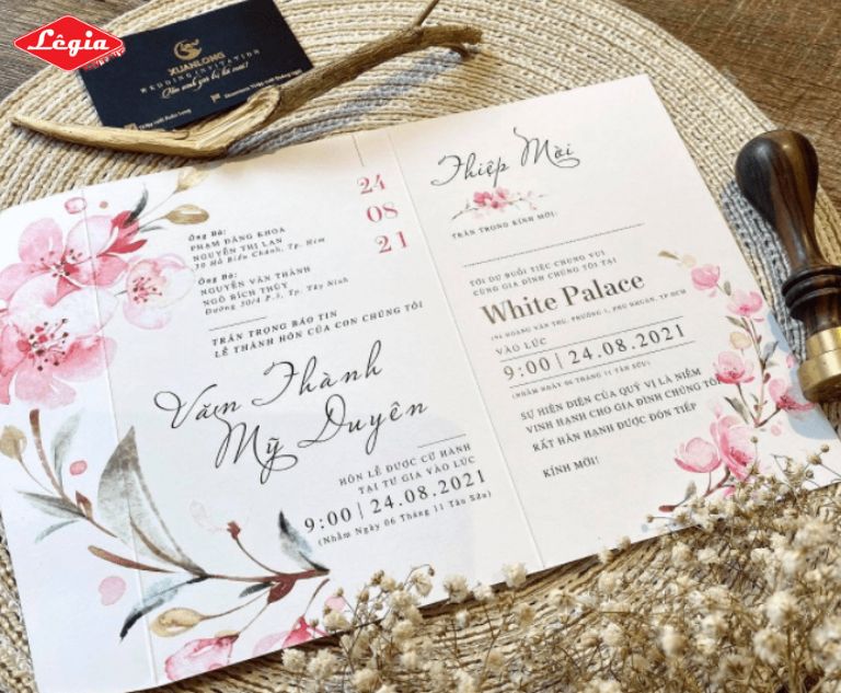 Các mẫu thiệp ngày cưới được ưa chuộng hiện nay