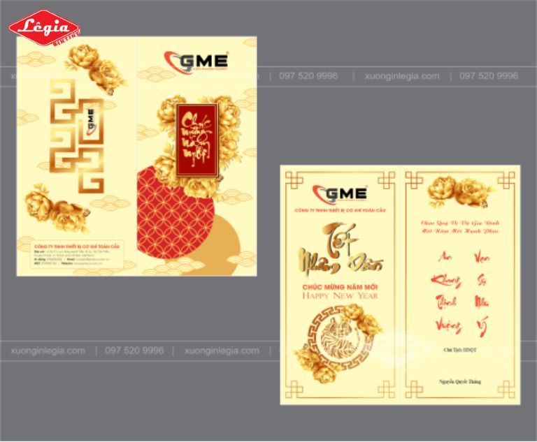 mẫu thiệp chúc tết sang trọng