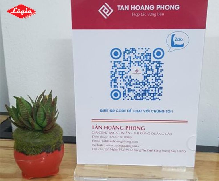 Mẫu in menu nhựa mica mã QR cho ngân hàng
