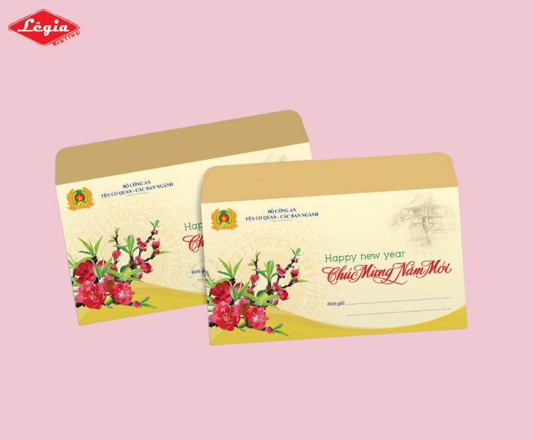 Mẫu phong bì tết nhã nhặn cho doanh nghiệp