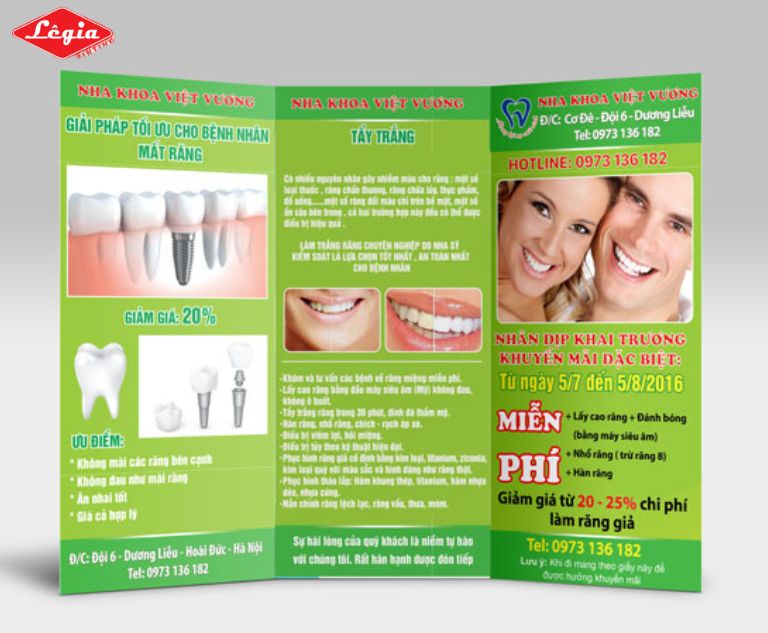 In Tờ Rơi Nha Khoa Mẫu tờ rơi ấn tượng