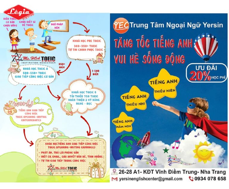 Mẫu tờ rơi dành cho trung tâm tiếng Anh ấn tượng