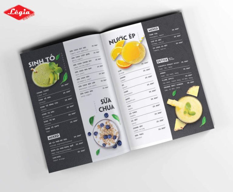 Menu bìa giấy