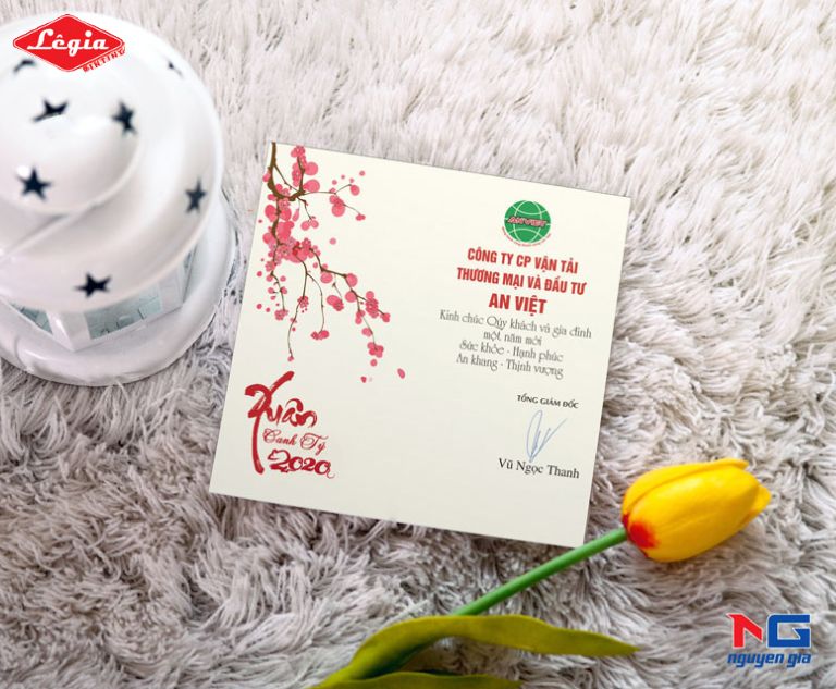 In thiệp tết Phúc La Hà Đông Thiệp chúc tết được thiết kế đơn giản