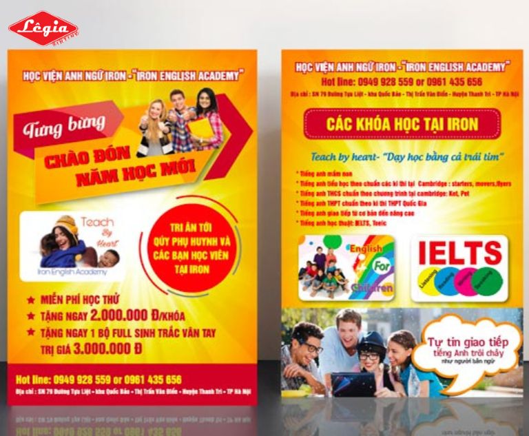 Tờ rơi với màu sắc nổi bật