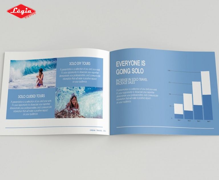 catalogue công ty du lịch Catalogue công ty du lịch với màu xanh tươi mát