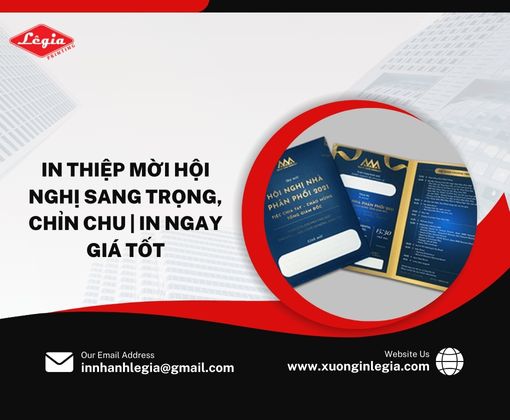 In thiệp mời hội nghị sang trọng, chỉn chu