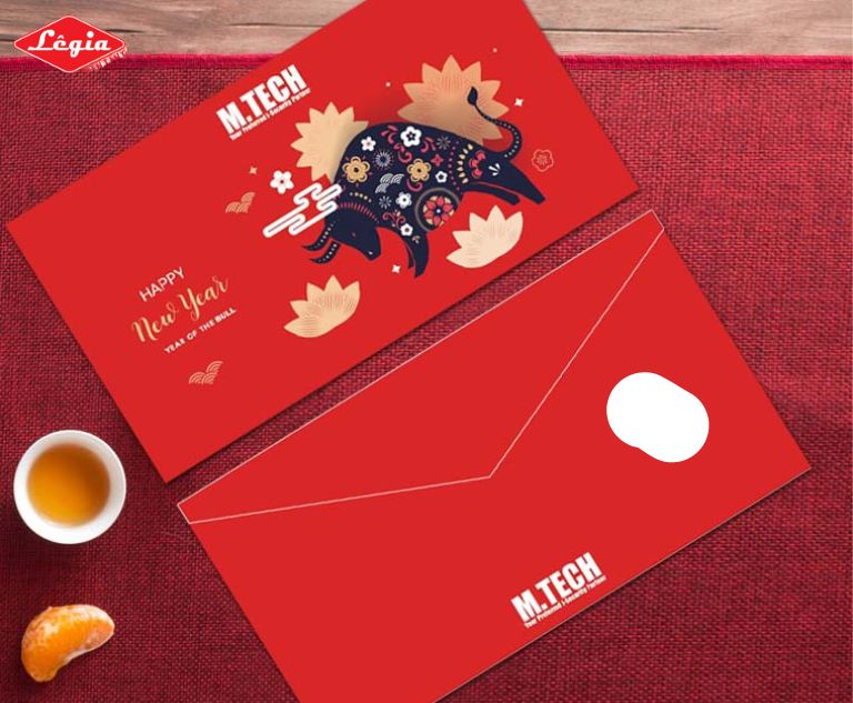 Mẫu in phong bì Tết đầy tinh tế