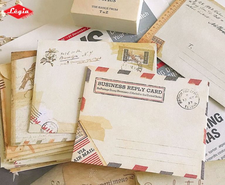 phong bì Vintage Mẫu vintage đậm nét hoài cổ