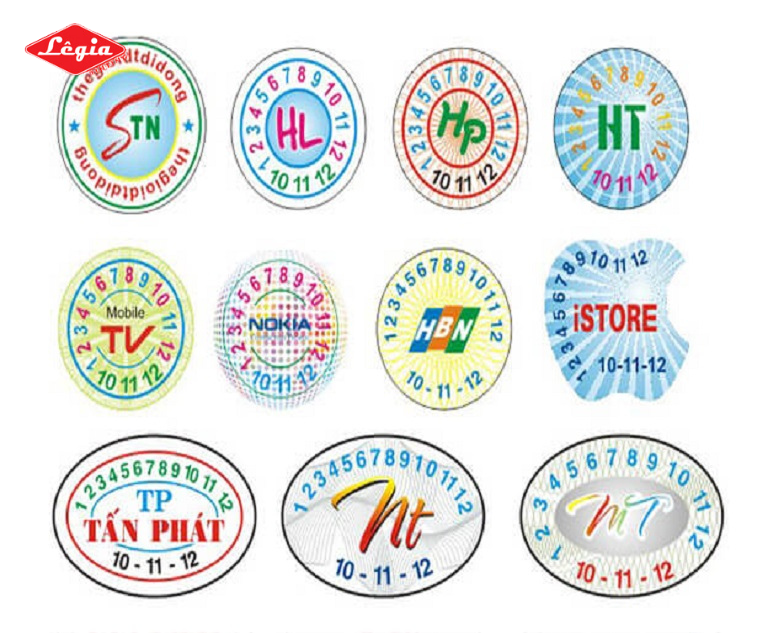 Mẫu tem vỡ điện tử hình chữ nhật