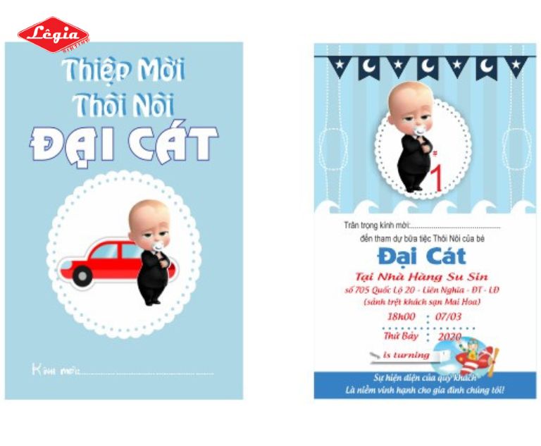 in thiệp mời thôi nôi sinh nhật