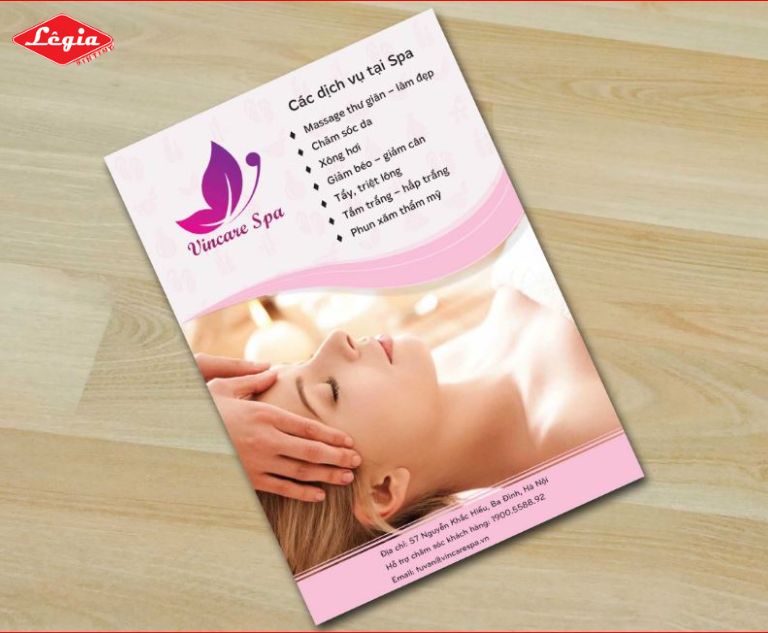 Tờ rơi spa đơn giản và thu hút