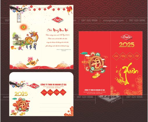 Mẫu thiệp Tết trẻ làng rước lân mang đến cảm giác vui nhộn cho người nhìn