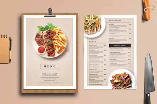 In Menu bìa cứng bồi Carton bền đẹp cho quán ăn