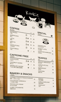 In Menu nhựa PVC 3 lớp chống nước cho quán cafe