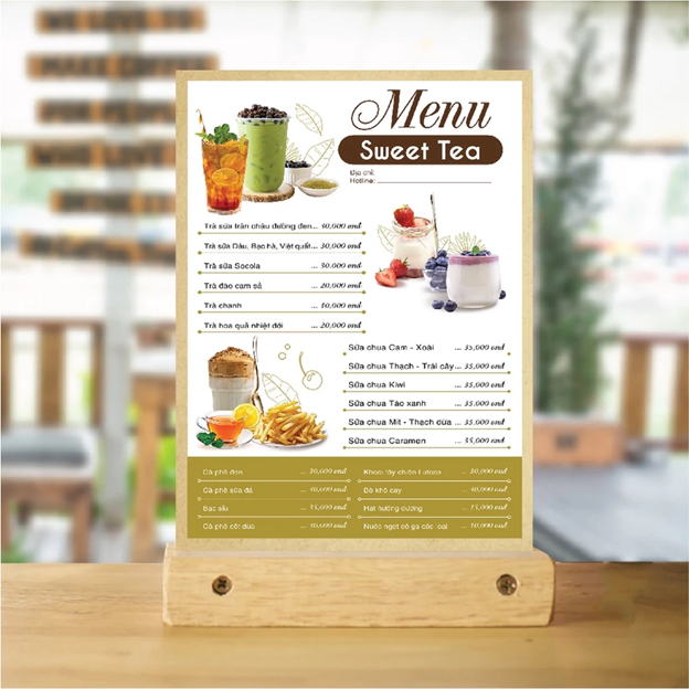 menu mica chữ A