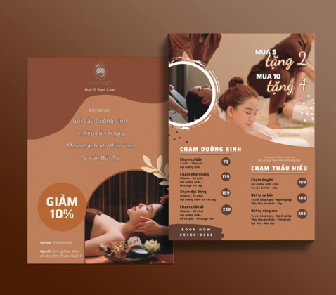 In Menu đóng ốc tháo rời cao cấp cho Spa