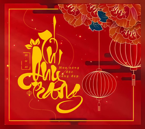In thiệp tết phong cách truyền thống ( Đỏ – Vàng )